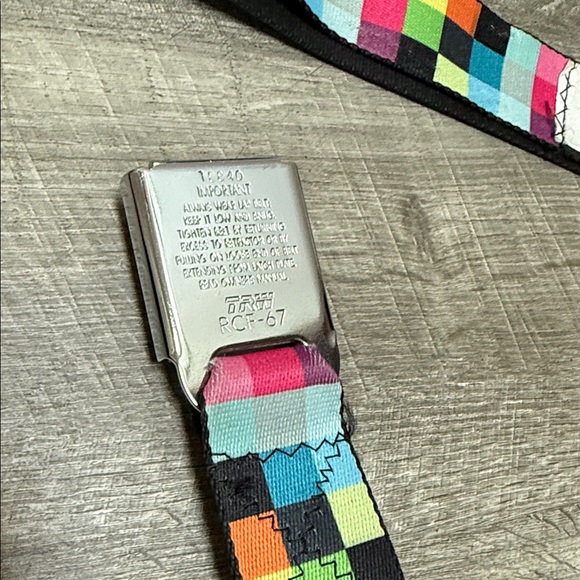 Buckle-Down Colorful Checkered Unisex Belt with Silver Buckle - Picture 8 of 10